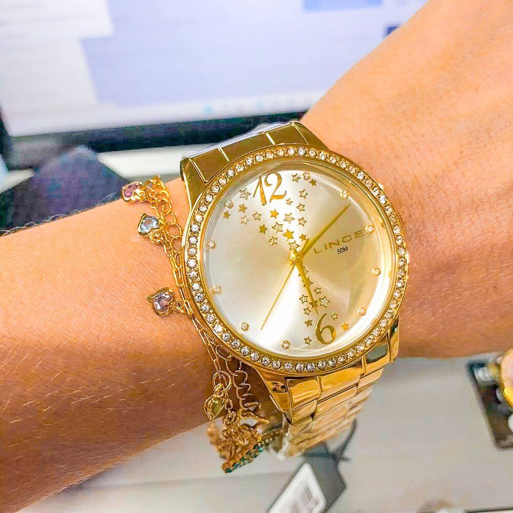 ICELINK MARCOPOLO ゴールド RELOGIO URBAN FEMININO ANALOGICO LRGJ155L36 DOURADO - LINCE RELÓGIOS