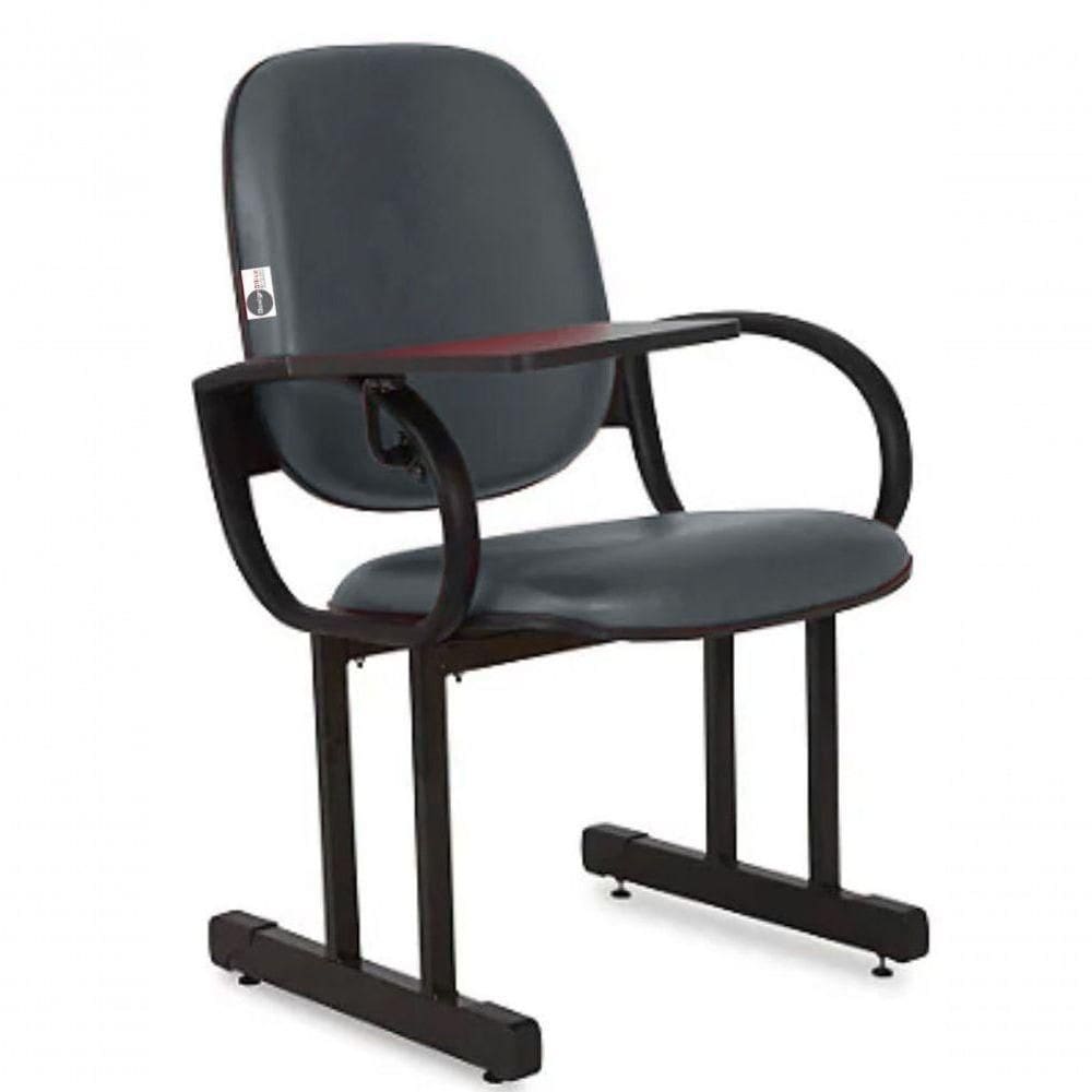 01 Cadeira Para Auditório Com Prancheta Linha Dallas Auditório Cinza