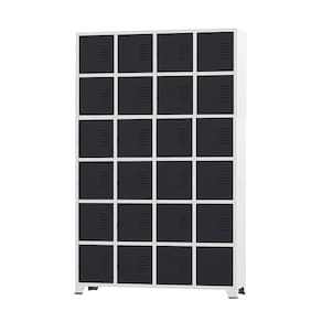 Armário Roupeiro De Aço 24 Portas Para Vestiário Academia Locker Preto com Chave
