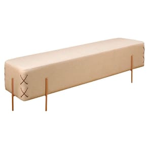 Recamier Eros Luxo Base Bronze Castellar Móbile Bege Claro