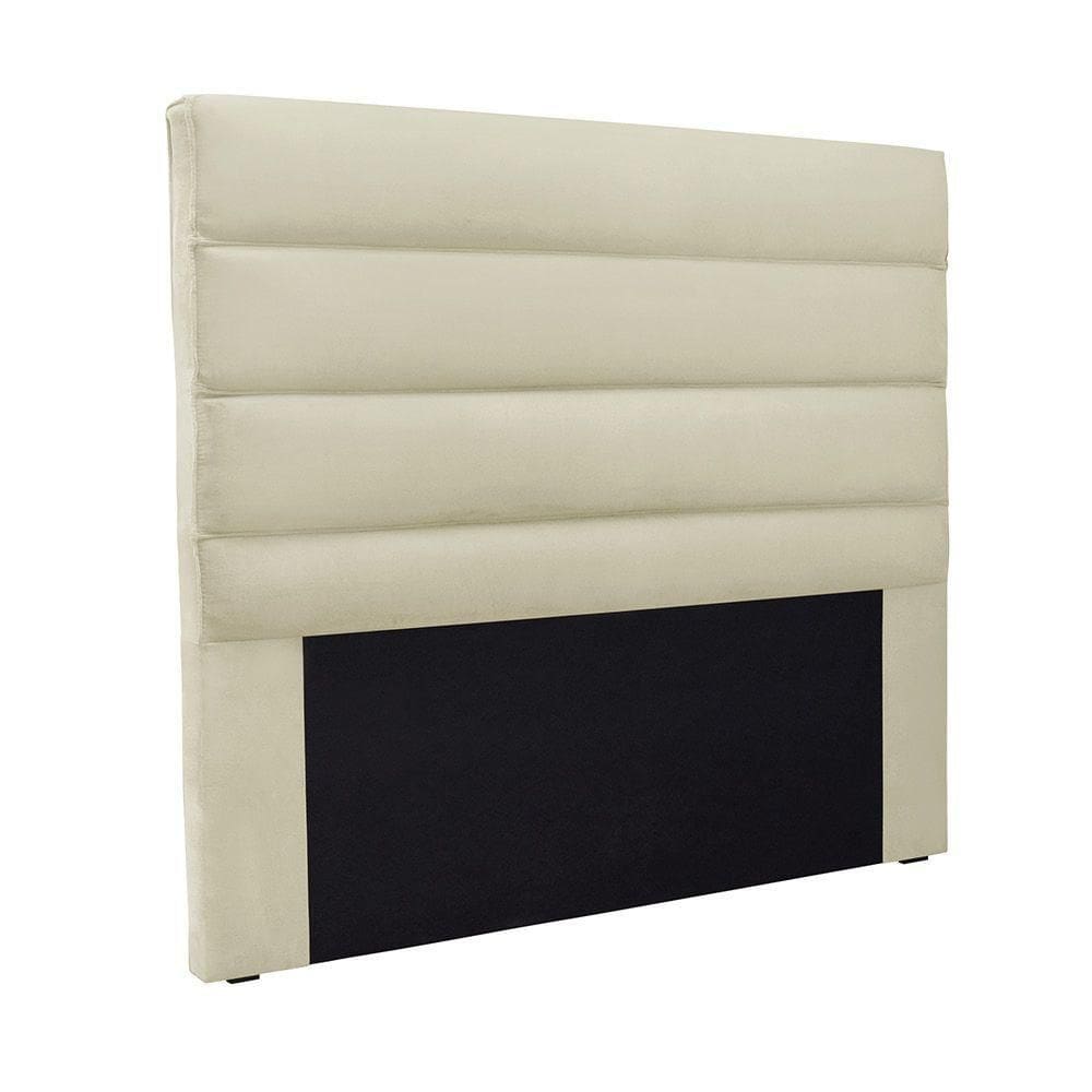 Cabeceira Cama Box King 195 Cm Arles Veludo Bege S04 - D`rossi