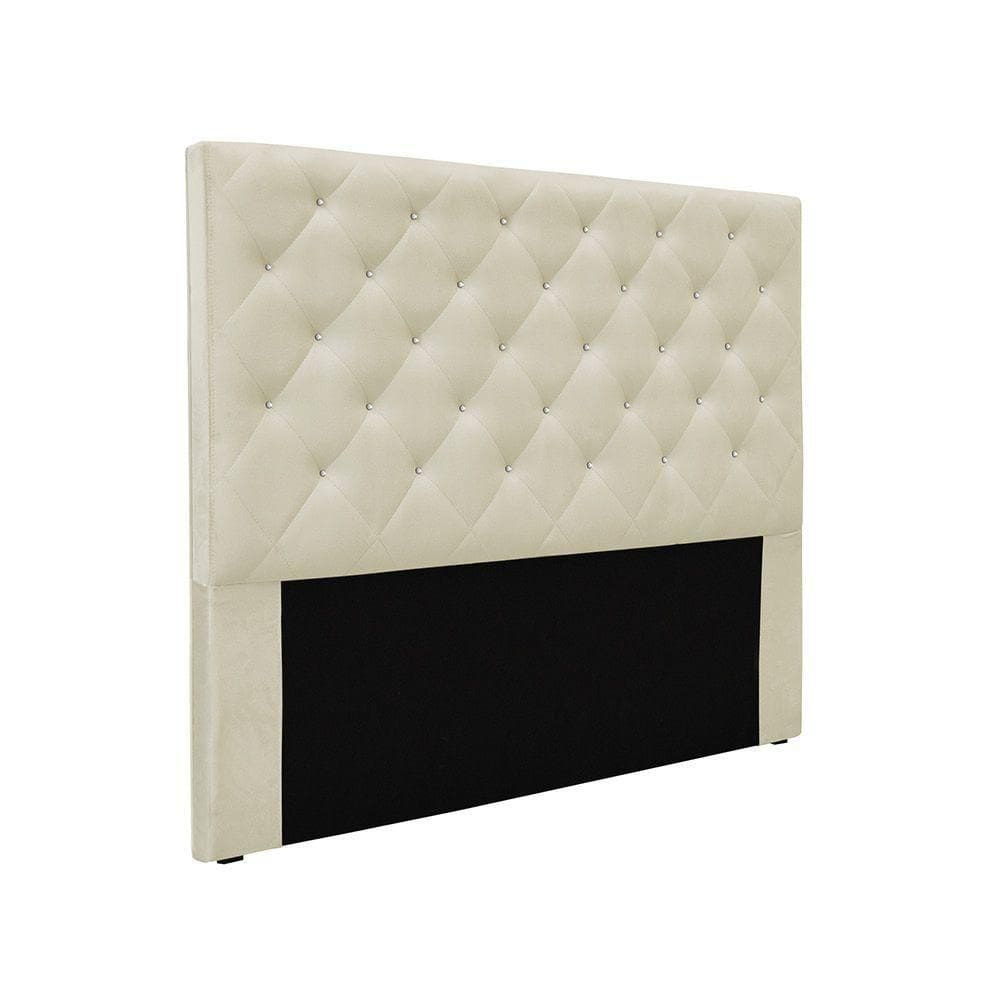 Cabeceira Cama Box Queen 160 Cm Tania Veludo Bege S04 - D`rossi