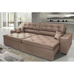 Sofá Austin Plus 302Cm Retrátil Com Molas Castor - Ws