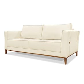Sofá 2 Lugares Base De Madeira Grace 170 Cm Linho S04 - D`rossi Cor Perola