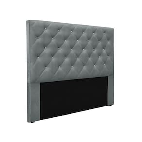 Cabeceira Cama Box Casal 140 Cm Tania Veludo S04 - D`rossi Cor Cinza