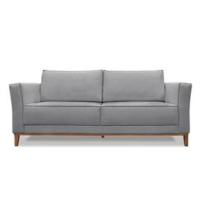 Sofá 3 Lugares Base De Madeira Grace 230 Cm Linho S04 - D`rossi Cor Cinza