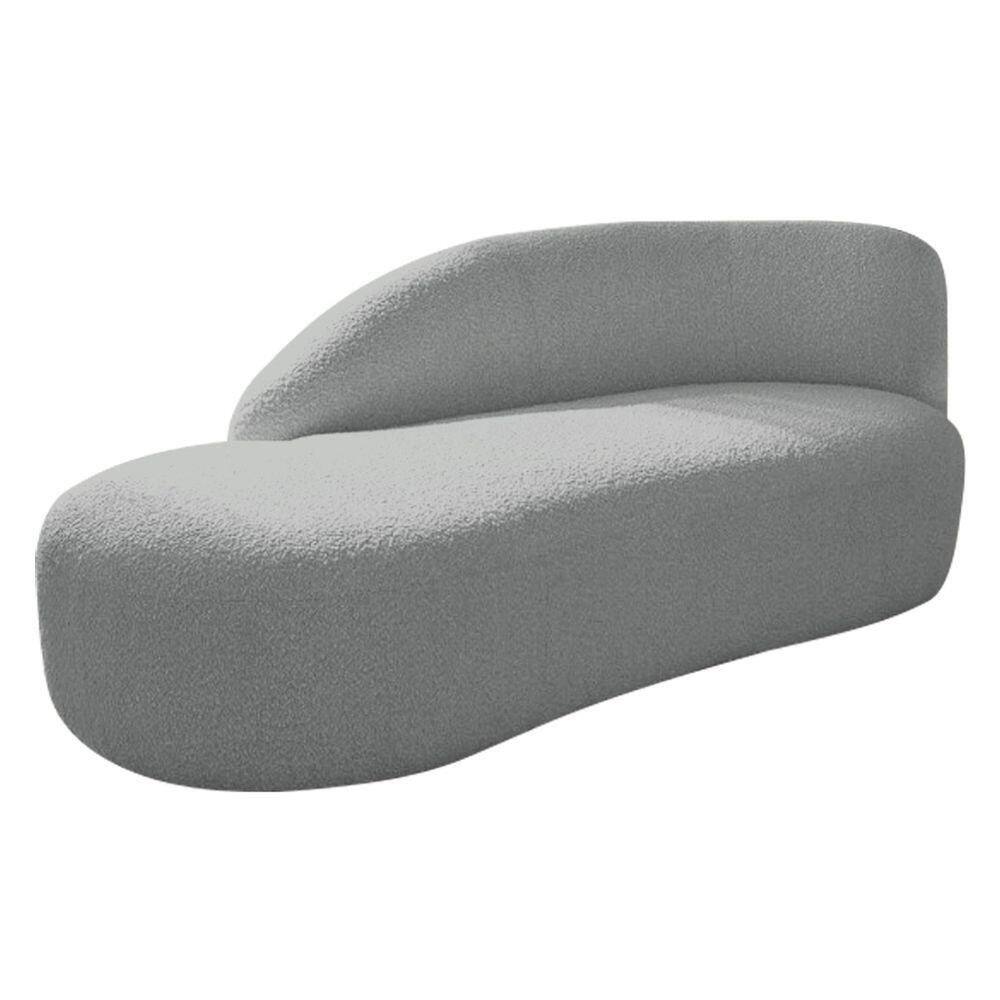 Divã Recamier Luna 140cm Lado Esquerdo Bouclé - Doce Sonho Móveis Cor Cinza