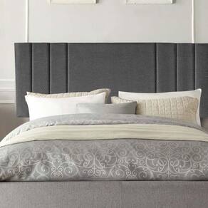 Painel Estofada Grécia 160cm Queen Size Para Cama Box Quarto Linho Cinza - Gat Magazine