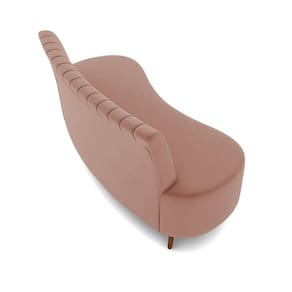 Sofá 2 Lugares Living 160cm Pé Palito Maraú Veludo Rosê K01 - D`rossi