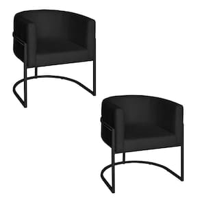 Poltrona Base Industrial Preto Kit 2 Lety Veludo Preto S05 - D`rossi