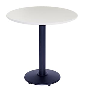 Mesa Bistrô Zeta 111,50 Cm (altura) Com Tampo Em Mdp Redonda 80 Cm Branco