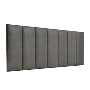 Kit 5 Placas Estofadas Cabeceira Cama Solteiro 20x60cm Cinza