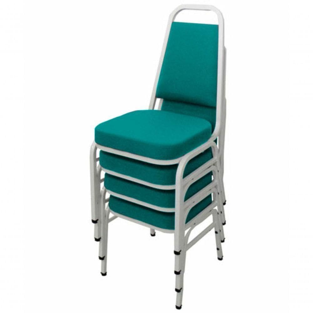 Kit Com 4 Cadeiras Empilháveis Linha Hotel Plus Verde