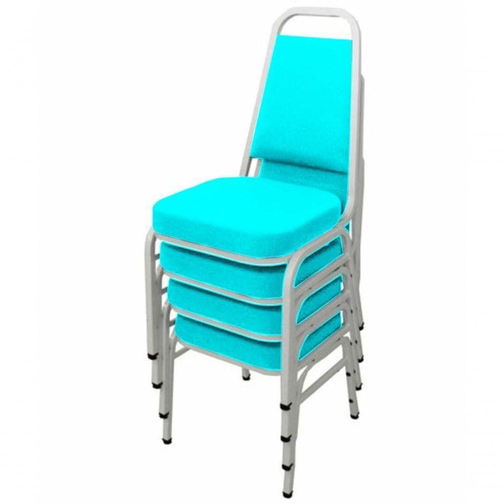 Kit Com 4 Cadeiras Empilháveis Linha Hotel Plus Verde
