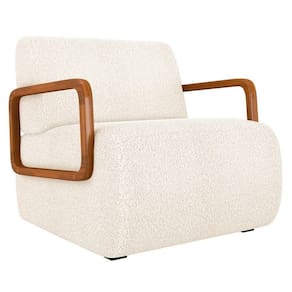 Poltrona Decorativa Orgânica Para Sala Belarus K04 Bouclê Bege Mpozenato