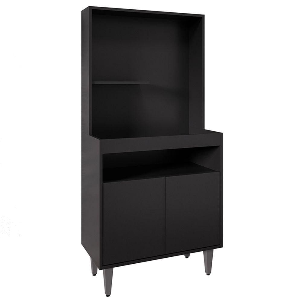 Armário De Cozinha 2 Portas Cantinho Do Café 70cm Bella M24 Preto - Mpozenato