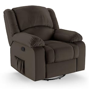 Poltrona Do Papai Reclinável Melim Glider Giratória Massagem Sintético Pu Fh1 - D`rossi Cor Marrom