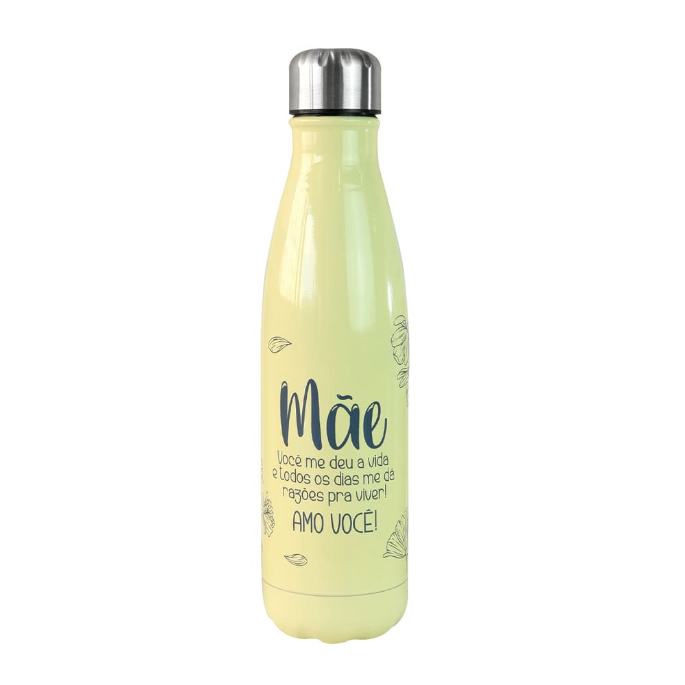 Garrafa Isotérmica De Inox Com Frases Dia Das Mães 700Ml