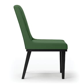 Cadeira Sala De Jantar Base Madeira Preto Kit 10 Sofia Suede D03 - D`rossi Cor Verde