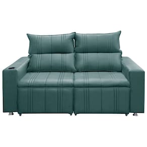 Sofá Retrátil E Reclinável Madri 2 Lug. Shop Das Cabeceiras Ciano