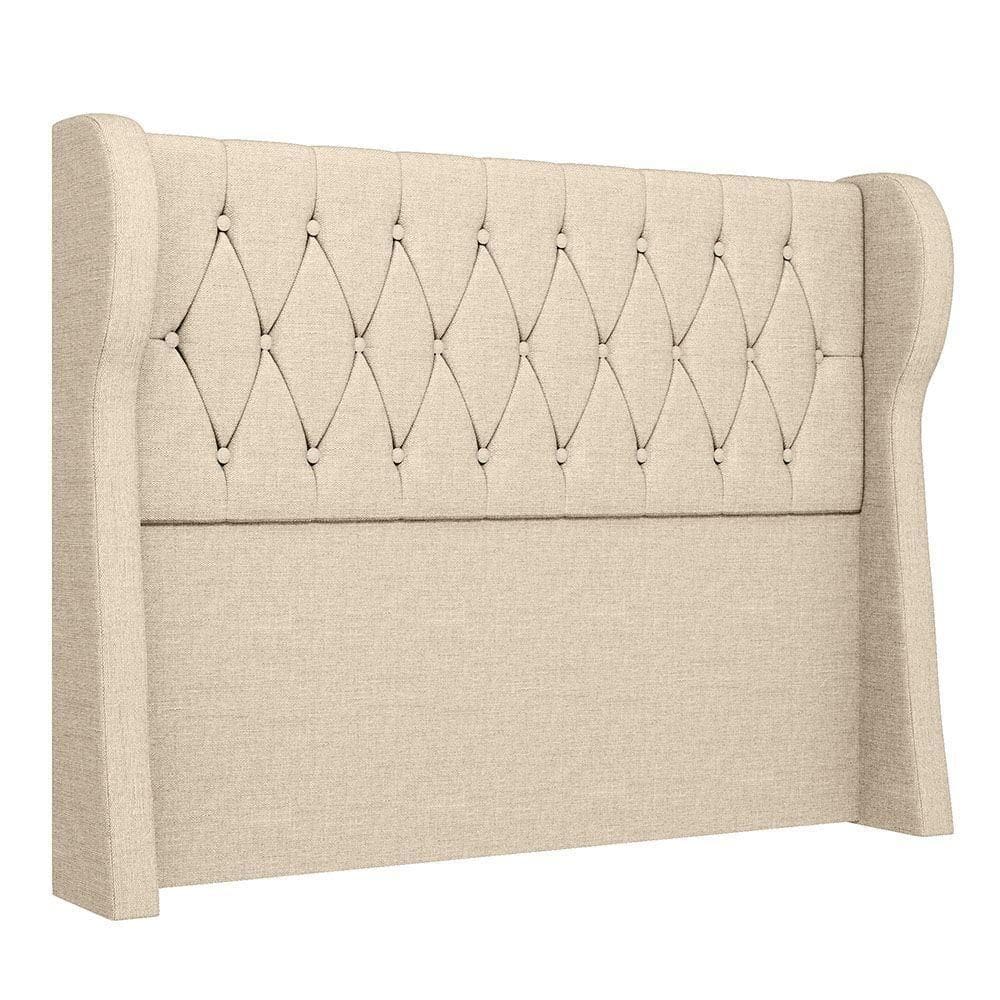Cabeceira Casal King Cama Box 195cm Malva I02 Linho Bege Mpozenato