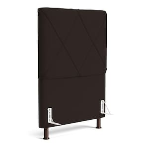 Cabeceira Cama Box Solteiro Mel 90cm Com Frame Sintético Marrom - Desk Design