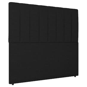 Cabeceira Cama Box Solteiro Ivana 90cm Linho Preto - Abmaza