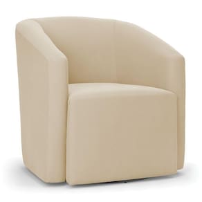 Poltrona Stella Max Suede Bege Base Giratória - D`rossi
