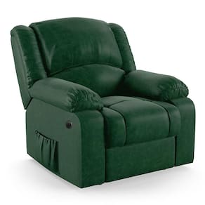 Poltrona Do Papai Reclinável Melim Power Elétrica Massagem Pu Fh1 - D`rossi Cor Verde