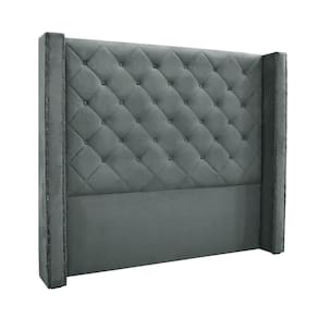 Cabeceira Cama Box Casal 140cm E Recamier Vicenza Veludo Cinza S04 - D`rossi