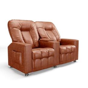 Poltrona Reclinável Para Cinema 2 Lugares Sora Pu Fh1 - D`rossi Cor Camel
