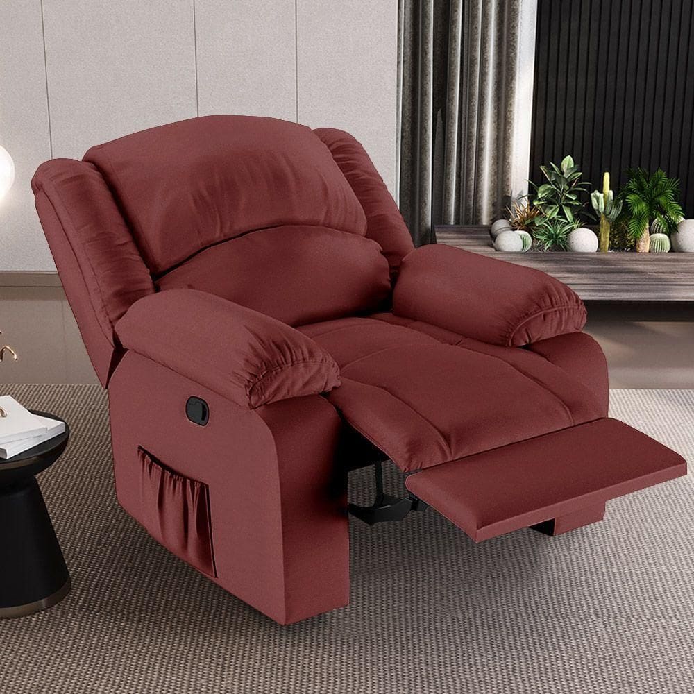 Poltrona Do Papai Reclinável Sala De Cinema Barcelona Manual Pu Vermelho