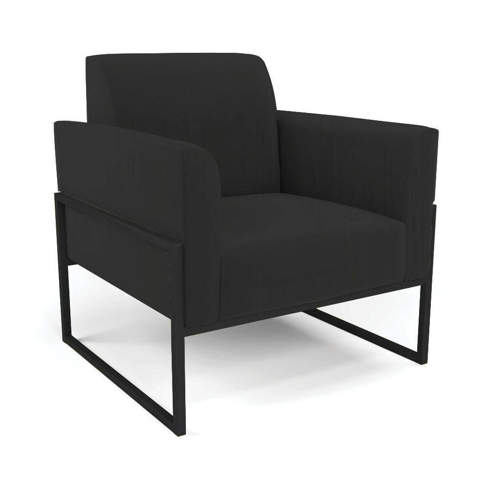 Poltrona Base Industrial Alta Preto Marisa Veludo Preto D03 - D\`rossi