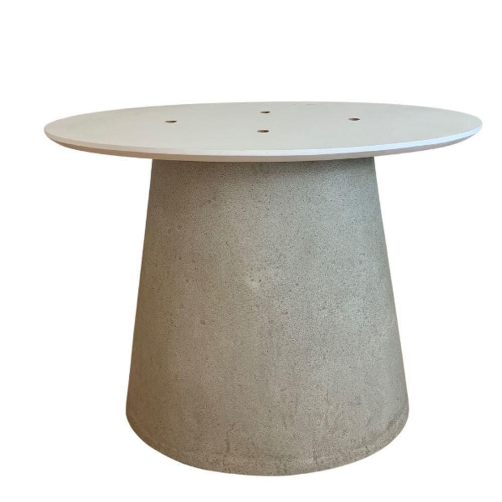 Base De Mesa De Jantar Cone Oval Concreto Maciço P/ Tampo De 160x90 Cm Até 180x100 Cm Cor Cinza Claro