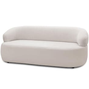 Sofá 2 Lugares Orgânico Sala De Estar Living 140cm Carmen F04 Bouclê Cru - Lyam Decor