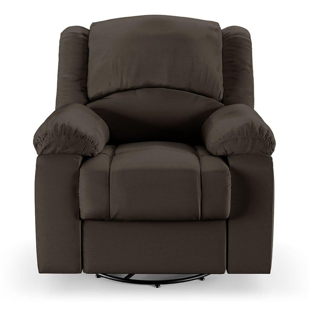 Poltrona Do Papai Reclinável Sala De Cinema Barcelona Glider Manual Giratória Massagem Usb Pu Marrom
