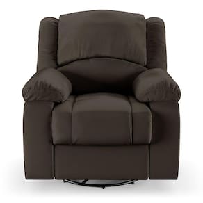 Poltrona Do Papai Reclinável Sala De Cinema Barcelona Glider Manual Giratória Massagem Usb Pu Marrom