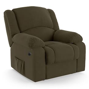 Poltrona Do Papai Reclinável Melim Power Elétrica Massagem Veludo Capuccino Fh1 - D`rossi