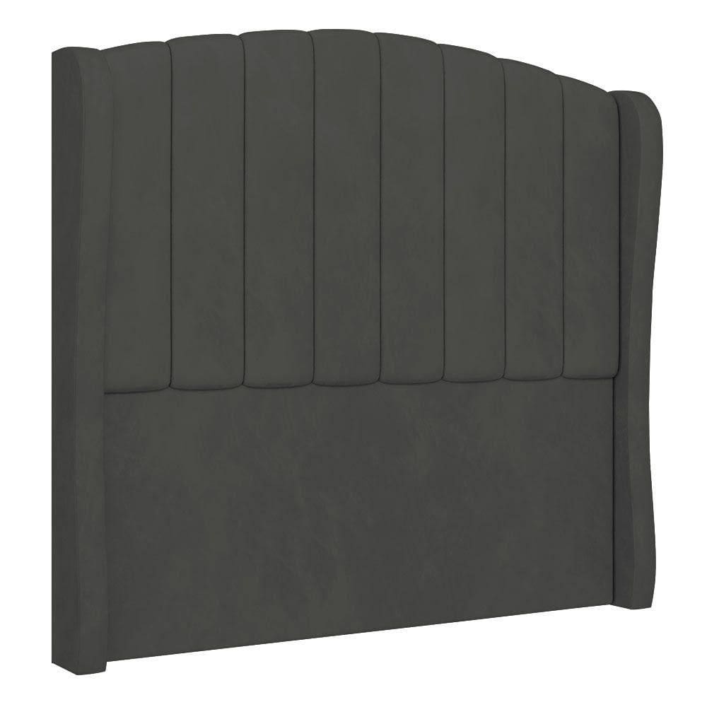 Cabeceira Casal Queen Cama Box 160cm Glenda I02 Veludo Chumbo Mpozenato