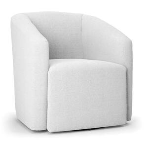 Poltrona Stella Max Bouclê Base Giratória - D`rossi Cor Off White