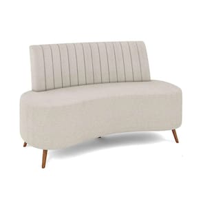 Sofá 2 Lugares Living 135cm Pé Palito Maraú Bouclê K01 - D`rossi Cor Cinza Claro