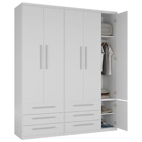 Guarda-roupa 5 Portas 6 Gavetas Modular 1310 Ilan Branco