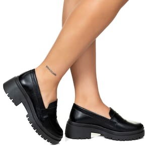 Mocassim Feminino Tratorado Conforto Moderno Liso Estilo Shoes
