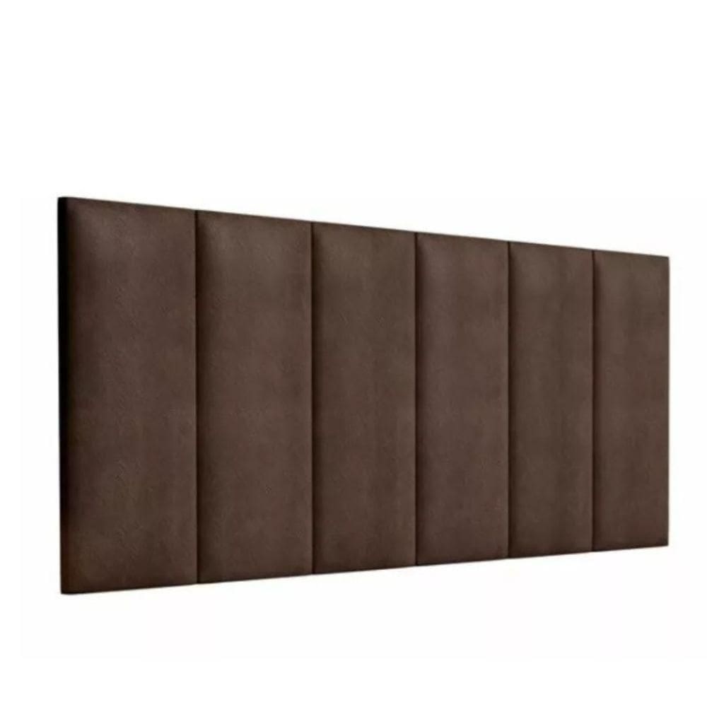Kit 10 Placas Estofadas Cabeceira Cama King 20x60cm Marrom