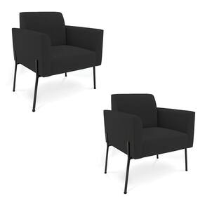 Poltrona Pé De Ferro Preto Para Sala Kit 2 Marisa Veludo D03 - D`rossi Cor Preto