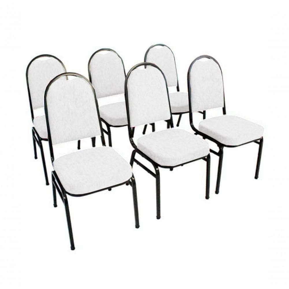 Kit Com 6 Cadeiras Para Auditórios Linha Hotel Branco