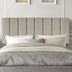 Painel Estofada Carla 195cm King Size Para Cama Box Quarto Linho Bege - Gat Magazine