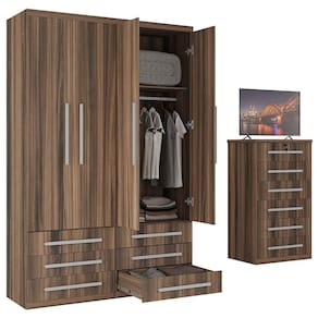 Guarda-roupa 4 Portas 6 Gavetas Modular 1304 Ilan San Remo