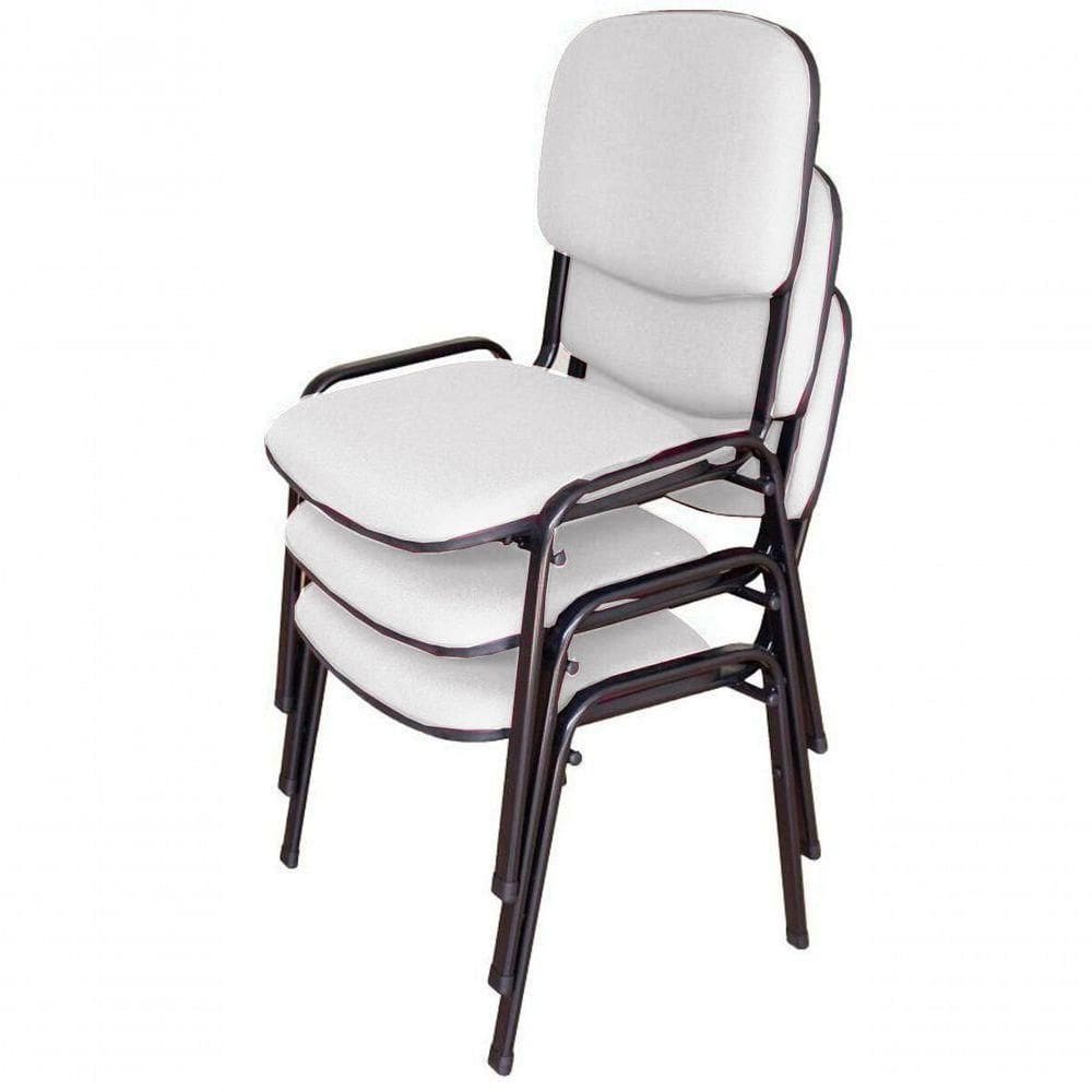 03 Cadeiras Para Auditórios Linha Hotel Auditório Branco