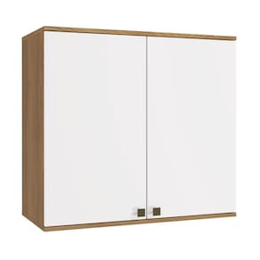 Armário Aéreo Celeste Kappesberg 100% Mdf 2 Portas Nogueira/branco 80cm